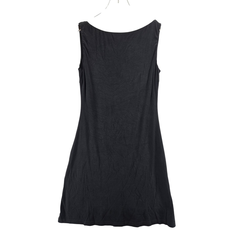 OGL Women Charcoal Black Sleeveless Low Back Bodycon Mini Dress Size M Comfort